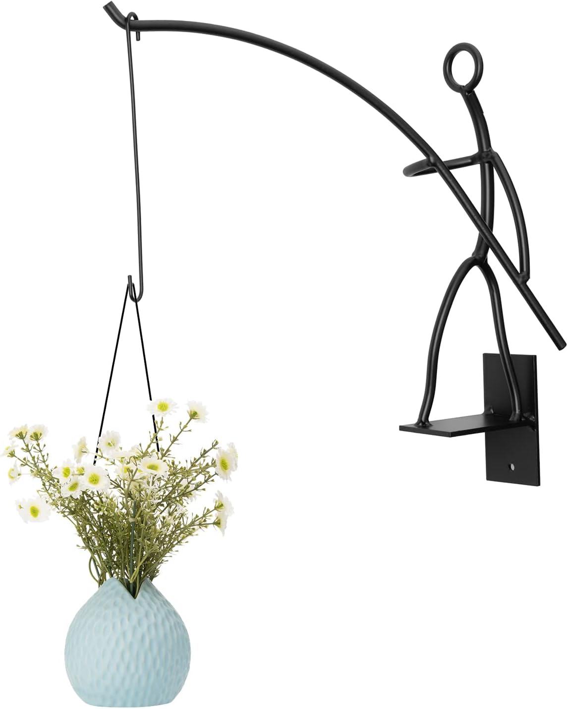 GUTE Fisherman Stick Man Plant Hanger, Wall Hanging Planter for Indoor   Gute Decor