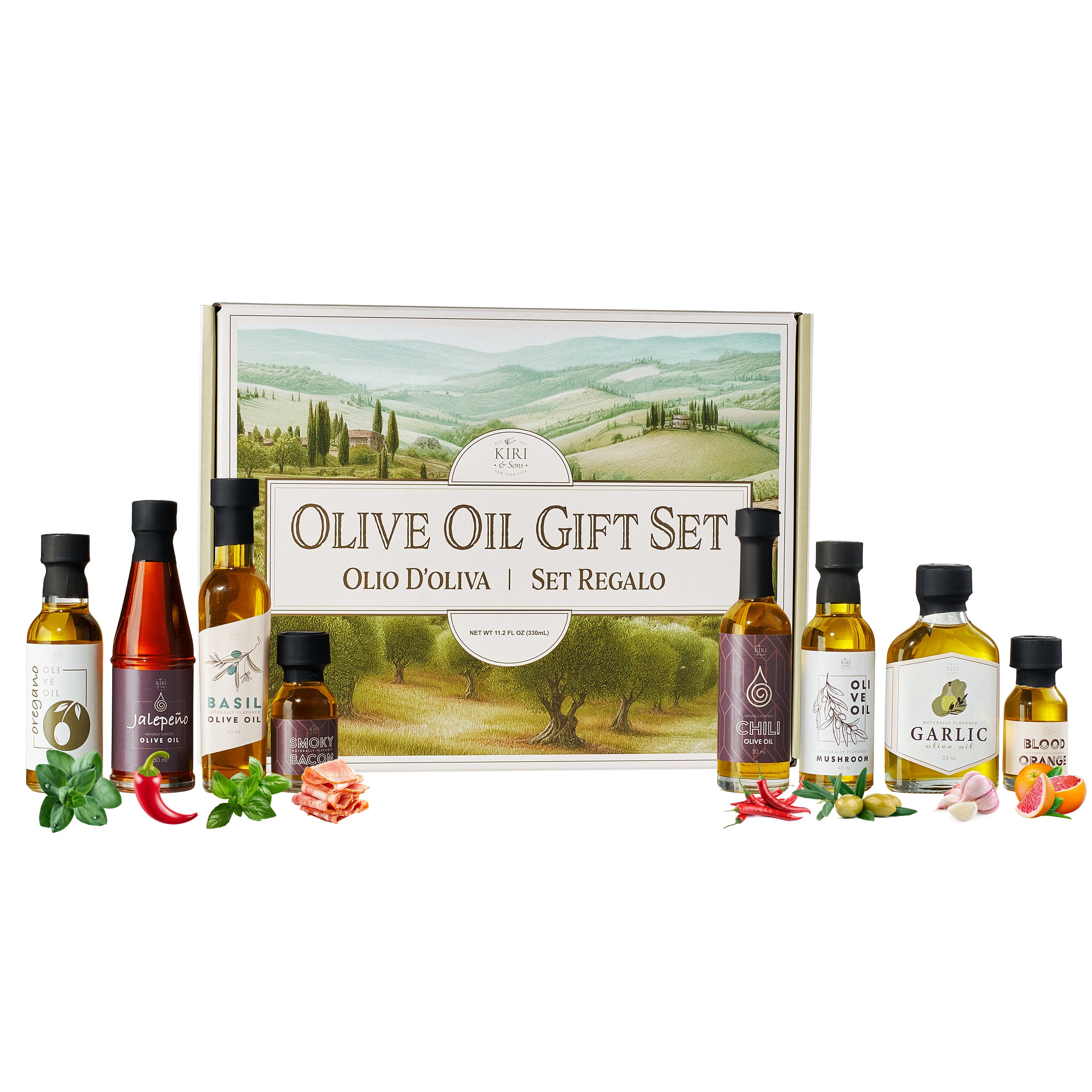Kiri & Sons Olive Oil Gourmet Sampler Gift Set of 8 - Premium