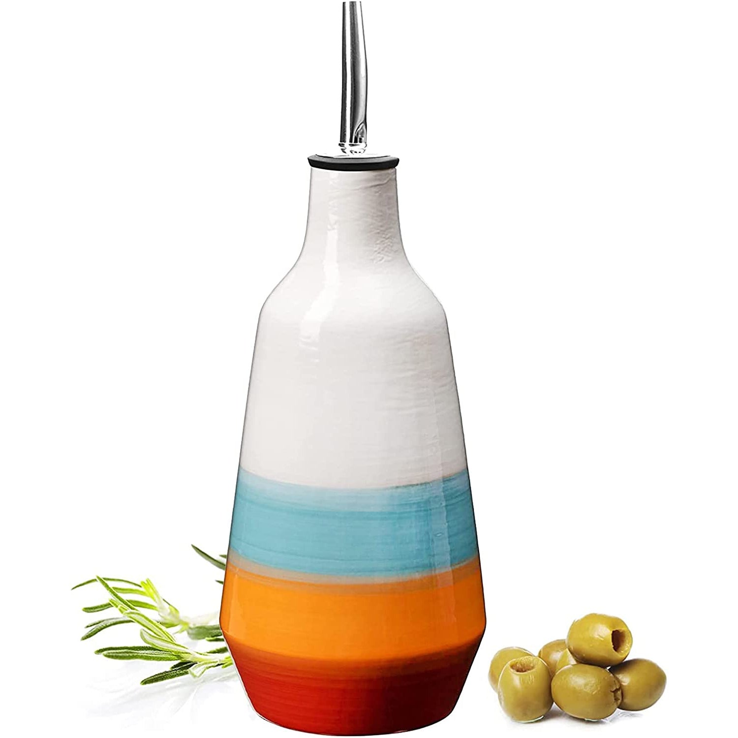 400ml Olive Oil Dispenser Bottle, Glass Oil and Vinegar Dispenser Set Oil  Container for Kitchen 