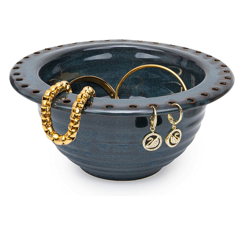 Elegant Jewelry Storage Bowl by Gute - Jewelry Storage, Earing Organizer, Jewelry Organizer, Jewelry Box, Jewelry Holder Trinket Tray 6.5" Width 3" Height (Green)