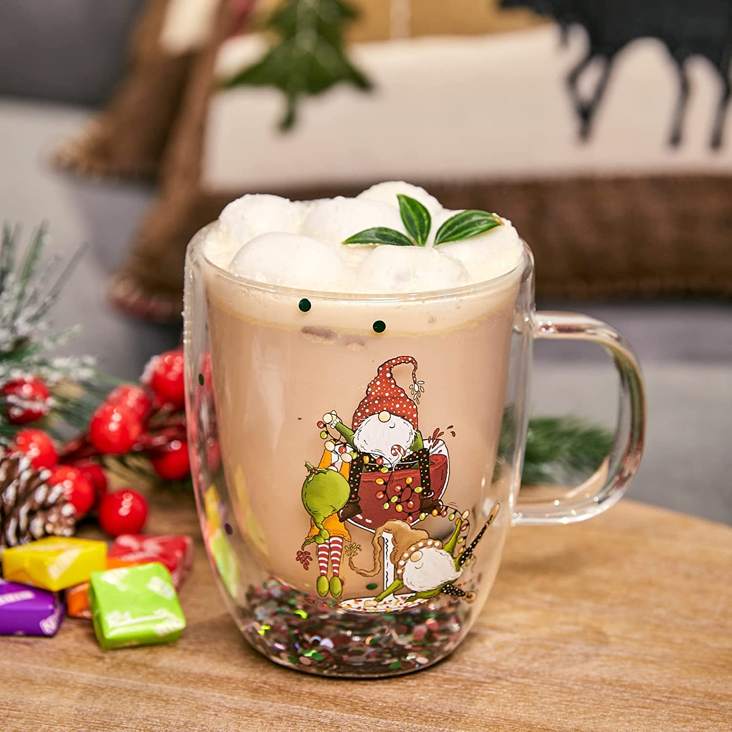 Christmas Tree Reindeer Santa's Festive Mug with Trees Spoon &Lid - Ceramic  Microwave & Dishwasher S…See more Christmas Tree Reindeer Santa's Festive