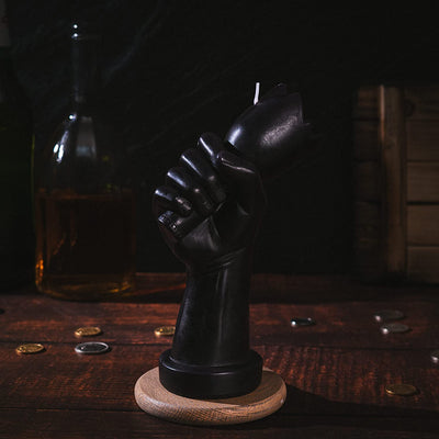 Hand with Broken Glass Candle by GUTE - Great Gift for Veterans, US Army Gifts, Military Gifts, Gun Shaped, Father's Day Gifts (Molotov Cocktail)