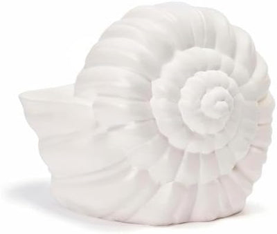 Seashell Succulent Planter Pot, Bowl & Vase, Handmade Conch Detailed White Planter, Large 9.5" Flower Plant Vase, Carved Beach Shell Decor - & Indoor Plants, Gift for Mom