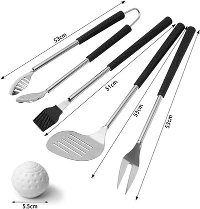 Golf Club 7 Pcs BBQ Tools Gift Set - Father's Day Birthday Gifts for Men Dad, Grill Accessories - for Camping Stainless Steel Utensils Set - Stainless Steel Grilling Birthday Hiking Outdoor Storage