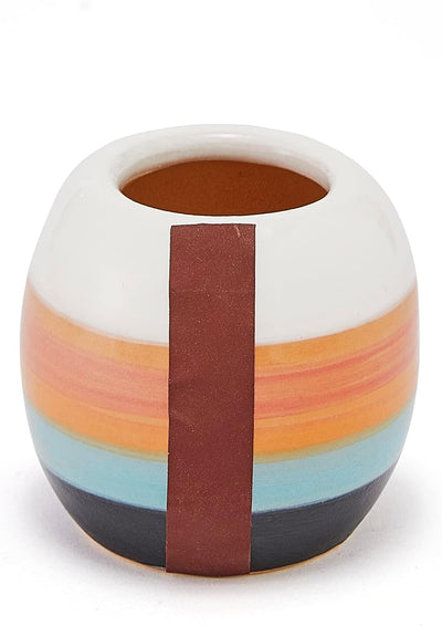 Ceramic Match Holder with Striker by Gute - Gifts for Party, Fireplace, Candle Lighter - Decorative Holiday Décor Gift - Match Striker Jar for Fancy Match - Matches NOT Included (Orange, Blue, Black)