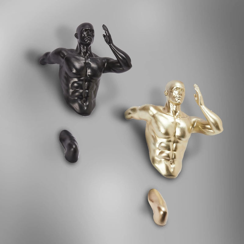 Wall Runners, Athlete Statues - Set of 2 - Tall Running Men & Woman Sculpture - Climbing Wall Art Decor Sculpture - Runners, Track & Marathon Gift - Wall Office & Home Decoration Gift, Sport Figurines