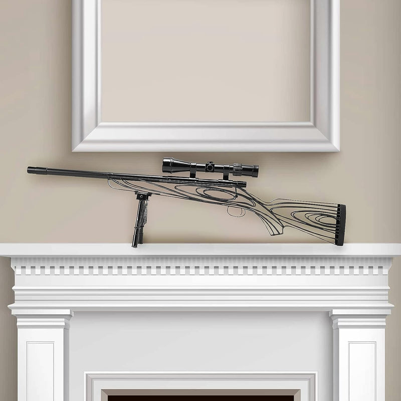 Rifle Gun Mantle & Wall Decor Home & Office - Detailed Metal Sculpture - Decorative Indoor & Outdoor Display - Holiday Great Gift for Gun Enthusiasts, Hunters, Fathers - Weddings Birthdays Anniversary