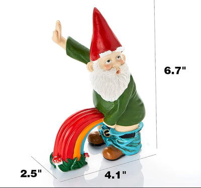 Elf Garden Gnome Funny Figurine Statue, Lawn Ornament Dwarf Sculpture Patio Yard Landscape Porch Decoration Outside Gifts Novelty Decor 9.5" L - Unique Gift Ideas (Naughty)