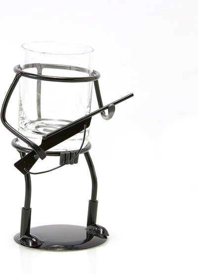 Rifle Hunter Whiskey Glass - Bullet Glass & Metal Cup Holder- Guns Whiskey, Scotch, Liquor Cup Holder, Holds Cup, Great Gift for Gun Enthusiasts, Hunters, Fathers, Sons, Elegant Party Accessory