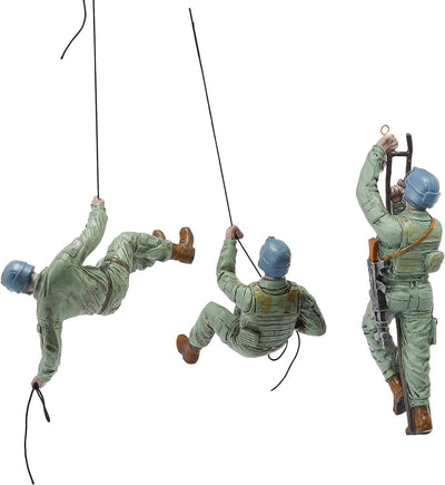 Climbing Man Wall Art, Soldiers Scaling Wall | Set of 3 | Military & Army Modern Room Wall Art Decor Climber Sculpture - Decoration Statue Home & Office Veteran, Ak47, AR15 , Gun Patriotic Gift