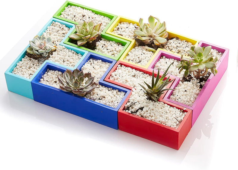 set of succulent pots Tetris Succulent Pots Planter Pots, Set of 6