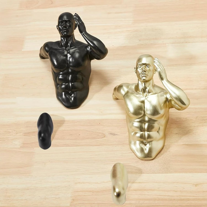 Wall Runners, Athlete Statues - Set of 2 - Tall Running Men & Woman Sculpture - Climbing Wall Art Decor Sculpture - Runners, Track & Marathon Gift - Wall Office & Home Decoration Gift, Sport Figurines