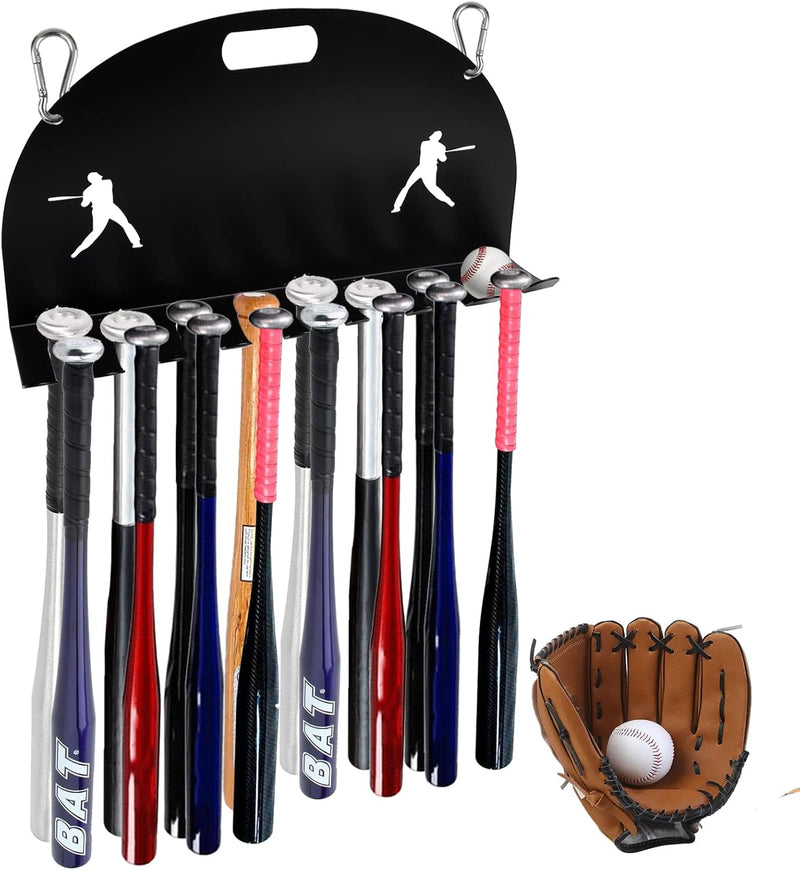 Baseball Bat Metal Organizer by Gute - Softball Bat Hanger Rack, Holds 8 Aluminum Bats, Bat Caddy for Fence, Dugouts, Garage, Mounts On Wall For Storage And Display Hardware Included 5" X 17"