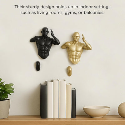Wall Runners, Athlete Statues - Set of 2 - Tall Running Men & Woman Sculpture - Climbing Wall Art Decor Sculpture - Runners, Track & Marathon Gift - Wall Office & Home Decoration Gift, Sport Figurines