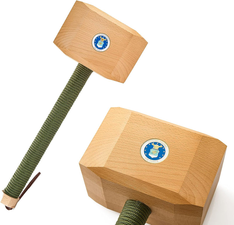 Airforce Wooden Thor Mjolnir Hammer Home Decor - Decorative Novelty Office, Wall, Gift for America United States Military, US Airforce, Service Branch Wall Art, Nautical Sea Patriotic Gift