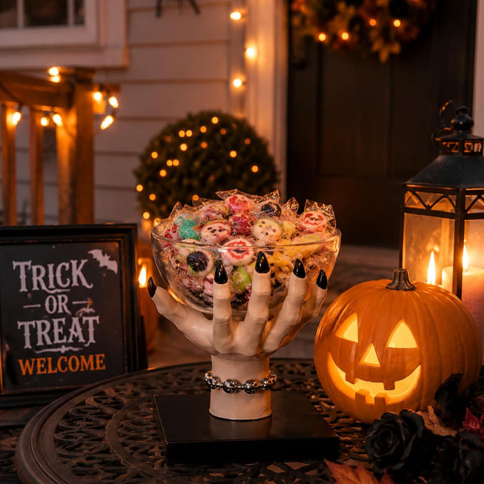 GUTE Witch Hand Large Candy Bowl Stand Witch Hand Halloween Dish