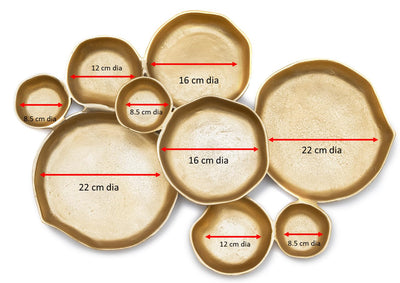 GUTE Cluster Decorative Bowls, Bright Gold Brass - Decoration, Snack Tray Bowl, Chip and Dip Strong Brass Beautiful Room Accent, Perfect for Entertaining, Parties, Home & Wedding Gifts 22"