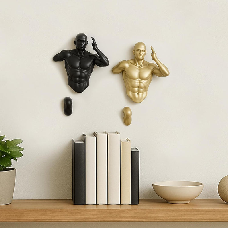 Wall Runners, Athlete Statues - Set of 2 - Tall Running Men & Woman Sculpture - Climbing Wall Art Decor Sculpture - Runners, Track & Marathon Gift - Wall Office & Home Decoration Gift, Sport Figurines