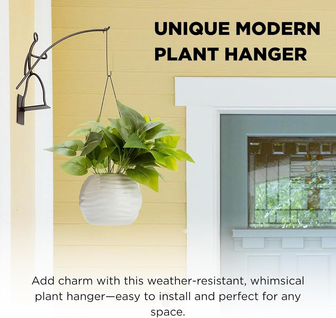 install hanging plant hook GUTE Fisherman Stick Man Plant Hanger, Wall Hanging Planter for Indoor – Gute Decor