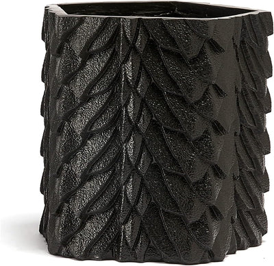 Dragon Scales Planter Pot & Vase Decanter - GOT, Fantasy I Plant and I Know Things - Black Marble Color 6" Flower Plant Vase - Dragón Monster Cylindrical for Home & Indoor Plants