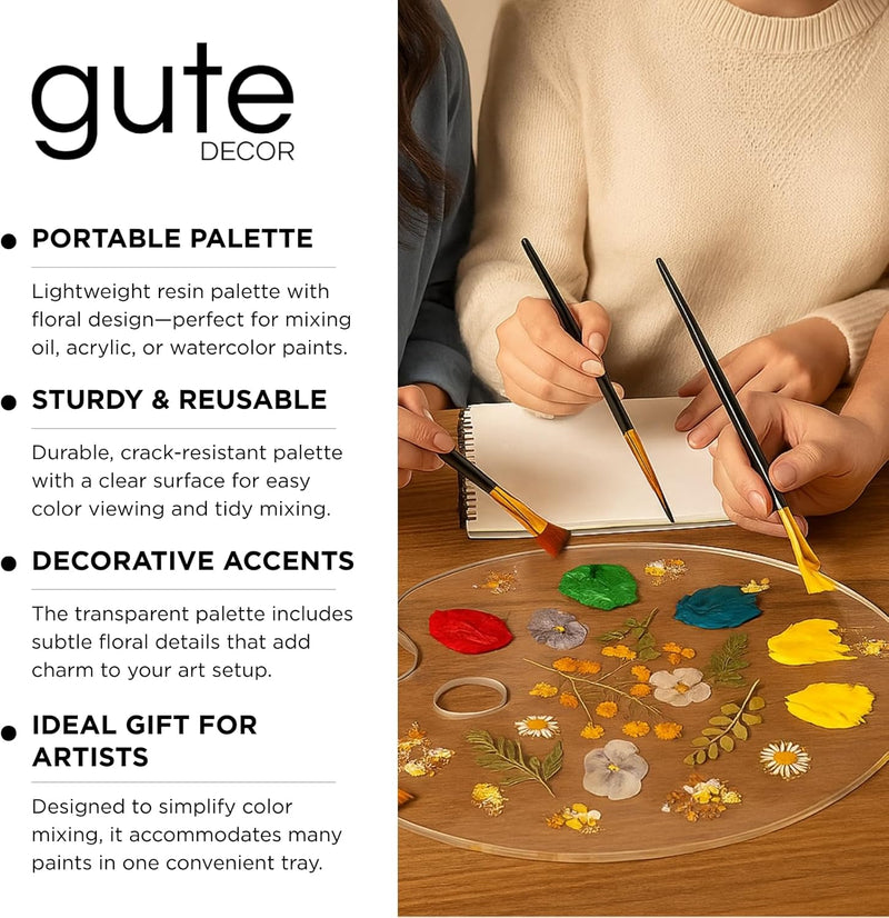 Novelty Botanical Painting Palettes, Artist by Gute - Artists Colorful Paint Tray Pad Holder for Mixing Colors Artists, Students & Perfect for Oil, Watercolor & Acrylic Paints Art Tools