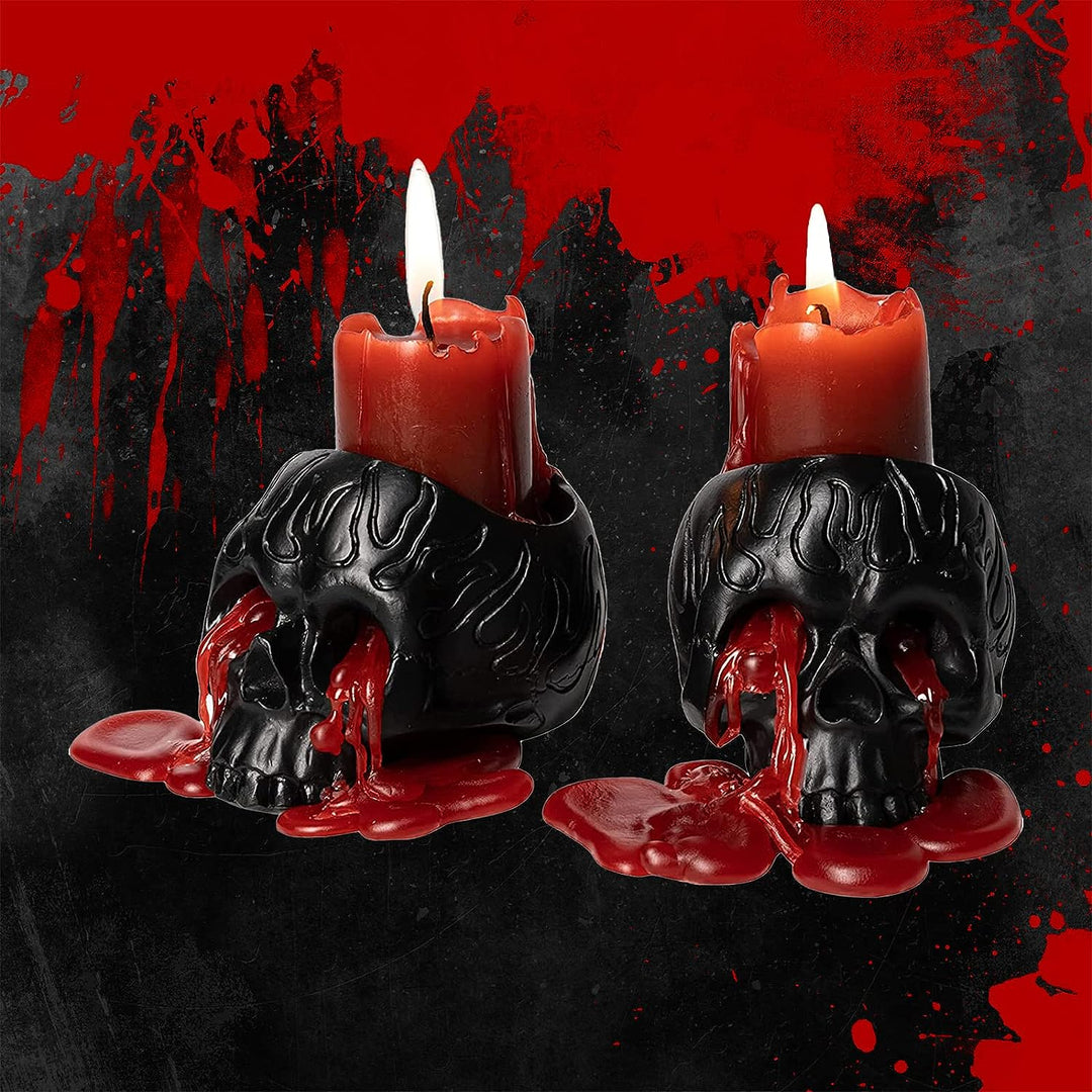 Skull Blood Candles - Halloween Bleeding Dripping Red Wax, Skeleton, G –  Gute Decor