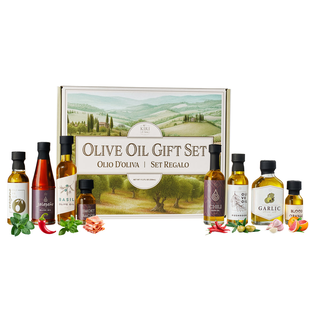 Kiri & Sons Olive Oil Gourmet Sampler Gift Set of 8 - Premium