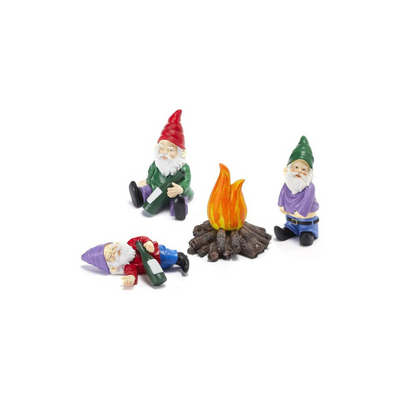 Extra Large Drunk Garden Gnomes Figurines | Set of 4 | Funny Dwarf Knomes Around Fire Pit, Adorable Naughty Drunken nombs Indoor & Outdoor Decor - Patio, Porch, Yard Lawn Art (Naughty Firepit Set)