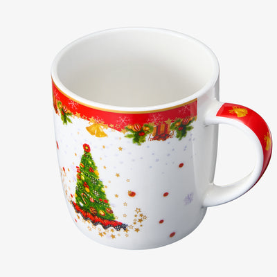 hristmas Tree Mug - Ceramic Microwave & Dishwasher Safe - 11.5oz Holiday Mugs for Coffee, Hot Chocolate, Eggnog - Merry Christmas - Elf, Tree, Santa Design - Red & Green Great Gift!