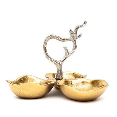Gold Cluster Decorative Bowls, Snack Bowl With Silver Tree Branch by Gute