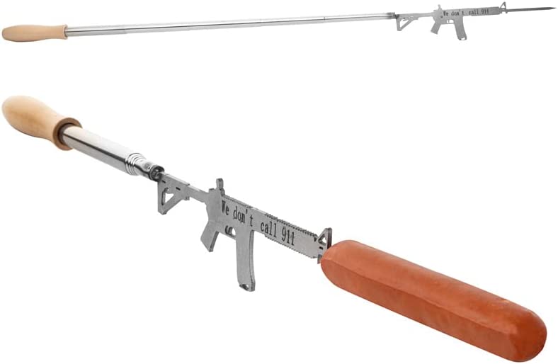 AR15 Gun Marshmallow & Hotdog Roaster Extendable 30 Inch Fire, BBQ Skewers Set for Marshmallows, Sausage Meat Grill Funny - Barbeque Gifts, Grilling, Novelty Gift - Great for Parties, Rifle Hotdogs