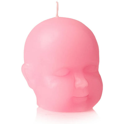 GUTE Pink Baby Head Skeleton Candle 4" H - Skeleton Shows When Burning, Burns for 4.5 Hours! - Weird Candle Gifts for Friends Goth Gifts, Goth Home Decor, Creepy Candles, Scary Novelty Candles
