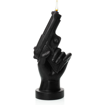 Hand with Gun Candle by Gute - Great Gift for Gun Enthusiasts, Veterans, US Army Gifts, Military Gifts, Police Gifts, Shooter Gifts, Gun Shaped, Hand Candles, Father's Day Gifts 8"H 4" W (Handgun)