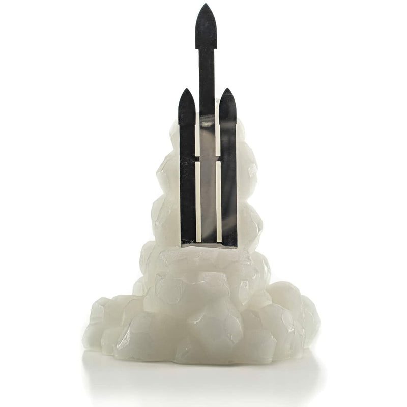 Gute Falcon Heavy Rocket Candle 7" & Burns for 4 Hours! - Unique Gift for Space Lovers, Engineer Gifts - Rocket Ship Launch Candle with Metal Frame, Falcon 9 Candle