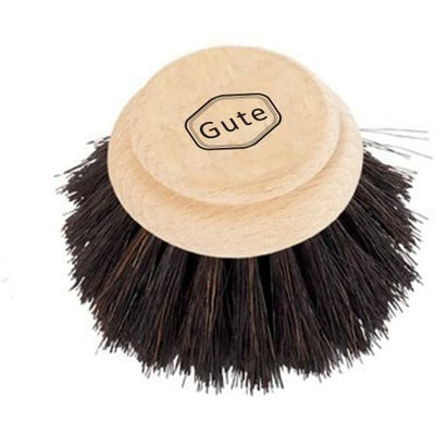 Gute Beautiful Soft Horsehair Bristle Dish Brush 2-inch Head, 7-1/2 Inch Long Beechwood Handle (Black Bristles)