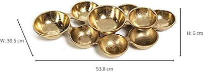 Cluster Decorative Bowls, Bright Gold Lemons, Brass - Decoration, Snack Tray Bowl, Chip and Dip by Gute
