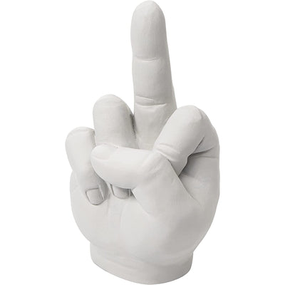 Middle Finger Solid Ceramic Statue Hand | Garden Sculpture or Paperweight Joke Gifts Funny Gag for Adults | Office Novelty Toys | Desk Decoration Trophy, Garden Decor - Co-Worker Gift - F*CKS to Give