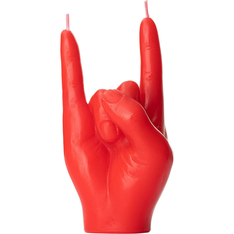 Gute Rock & Roll Hand Candle, Sign of The Horns Hand Gesture Candle, Gift for Music Lovers, Rockers, Bikers, Rock Lovers! - 15x10cm (Red)