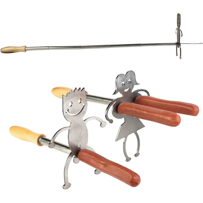 Hotdog & Marshmallow Roaster Extendable 30 Inch Fire, BBQ Skewers Set for Marshmallows, Sausage Meat Grill Funny - Barbeque Gifts, Grilling, Novelty Gift - Great for Parties, Gun BBQ (Boy & Girl)