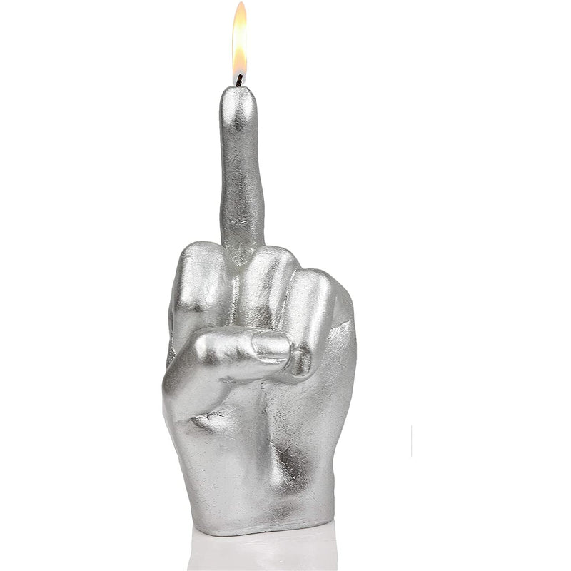 Gute Middle Finger Candle - Hand Gesture FCK You Candle (Silver)