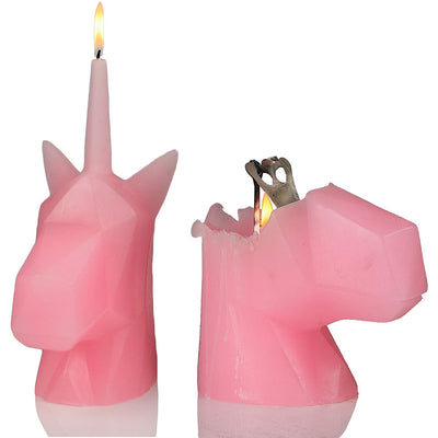 GUTE Pink Unicorn Head Candle 8" H, for Kids, Unicorn Lovers, Unique Unicorn Candle, Unicorn Gifts, Animal Candle, Burns up to 6.5 Hours!