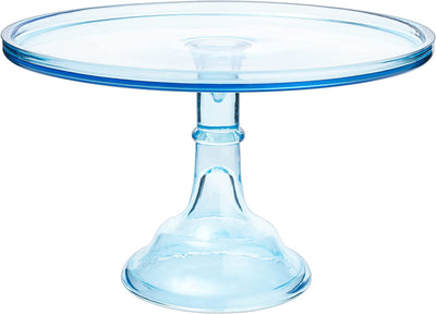 Colorful Glass Footed Crystal Cake Stand 12" Large Pretty Cake Stand, Stands for Dessert Table, Wedding, Baby Shower, Serving Trays for Party or Brunch Decorations, Cake Plate Serving Platter