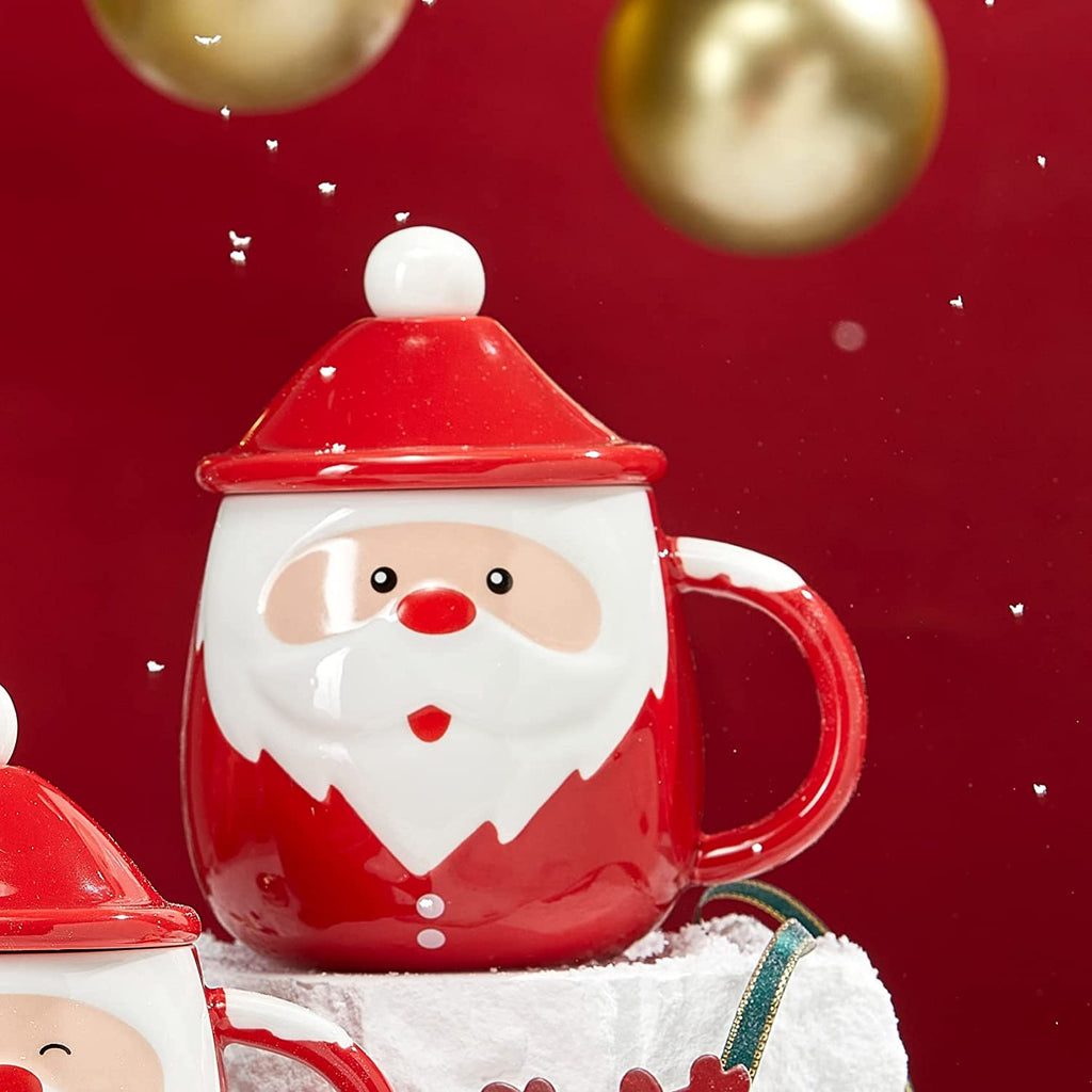  Sweater Mug Winter Cozy Gift Idea Red & White Tree Gift Mugs -  Holiday Seasonal Gift, 14oz 3.5 Removable Crochet Winter Season Cup, Cute  Merry Santa, Reindeer, Snowman, Snowflake Design 
