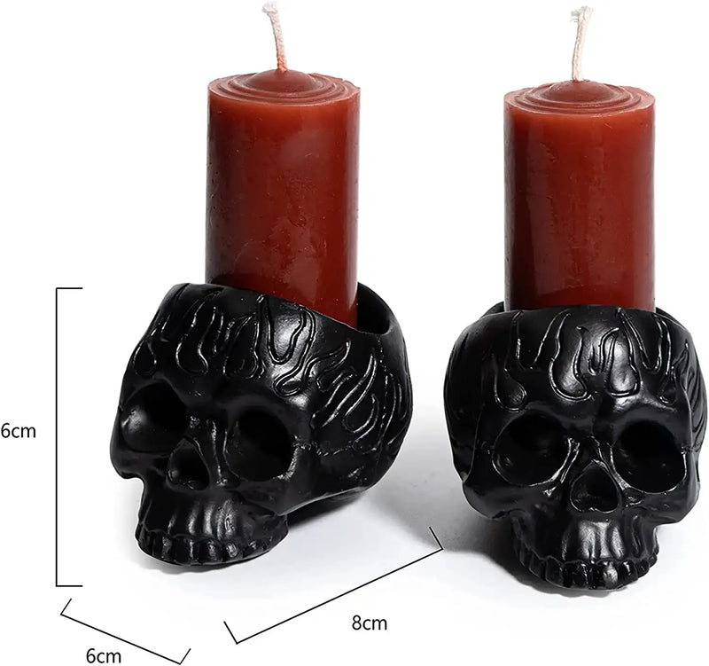 Skull Blood Candles - Halloween Bleeding Dripping Red Wax, Skeleton, Gothic Goth Gift Magic Skulls Candlestick Spooky Ghost Bar Decoration, Bleeding Candle - Unique Gifts for Him. Her (Skull 2 Pack)