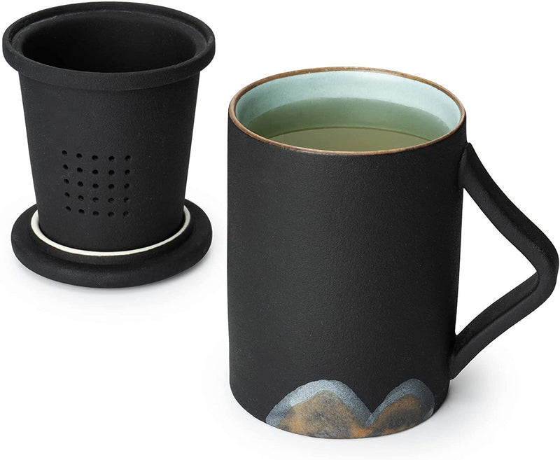 Japanese Tea Mug With Infuser & Lid 9oz by Gute - Tea Tumbler with