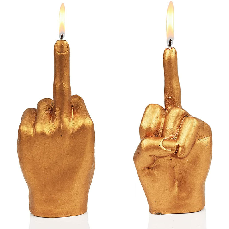 Gute Middle Finger Candle - Hand Gesture FCK You Candle (Gold)
