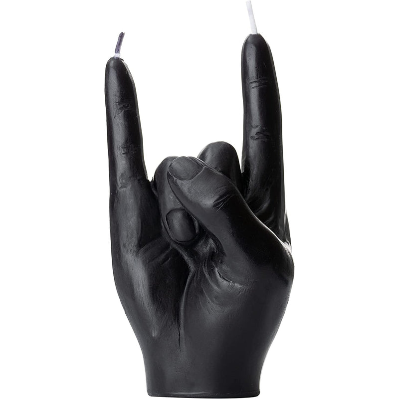 Gute Rock & Roll Hand Candle, Sign of The Horns Hand Gesture Candle, Gift for Music Lovers, Rockers, Bikers, Rock Lovers! - 15x10cm (Black)