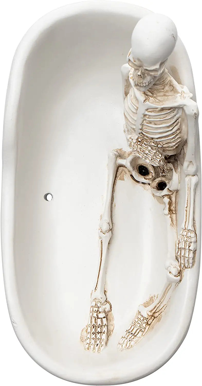 Skull In Bathtub Halloween Candy Bowl, Plant Planter Pot 5" Deep Polyresin Bath Skulls, Sweets Serving Tray Indoor & Outdoor - Server, Skeleton Home Décor, Skeleton Home Décor - Trick Or Treat Decor