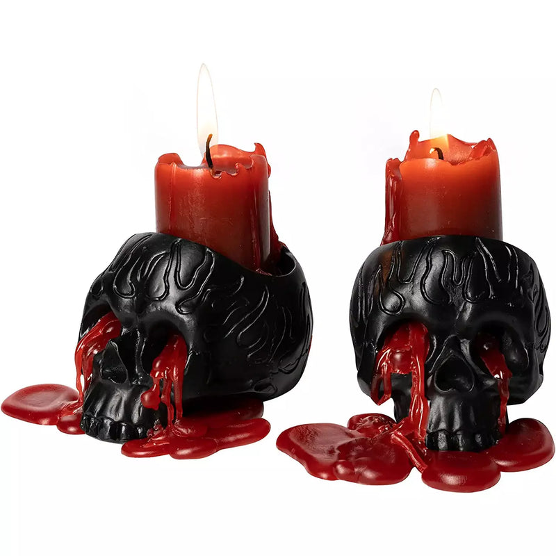 Bleeding Skull Candles
