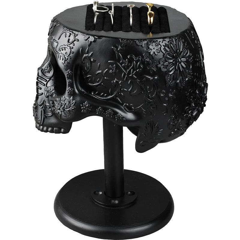 Skull﻿ Ring Holder 8" H by Gute - Skull Decor, Goth Decor, Ring Organizer, ﻿Ring Storage Display, Jewelry Holder Trinket Tray for Rings!